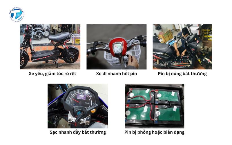 Dấu hiệu pin xe đạp điện bị chai